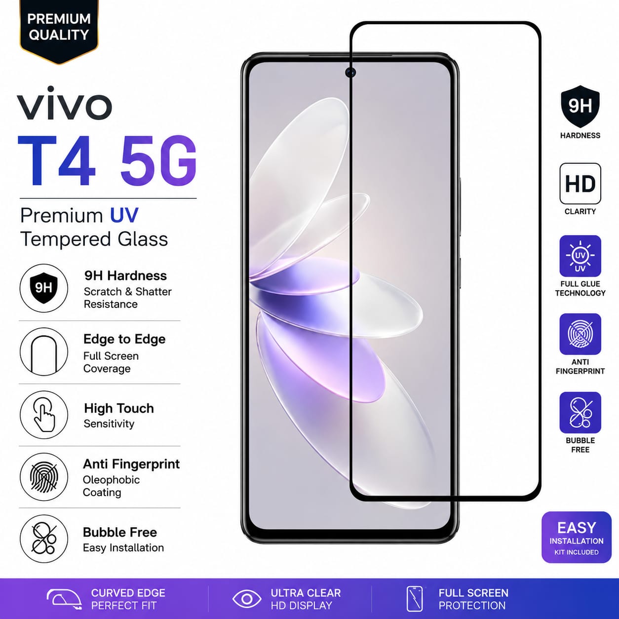 Realme GT 7 Pro Curved UV Tempered Glass Screen Protector for - Image 2